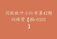 同款秋叶小红书第42期训练营【Bb-0102】-51搞钱网