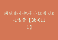 同款郑小妮子小红书从0-1运营【Bb-0111】-51搞钱网